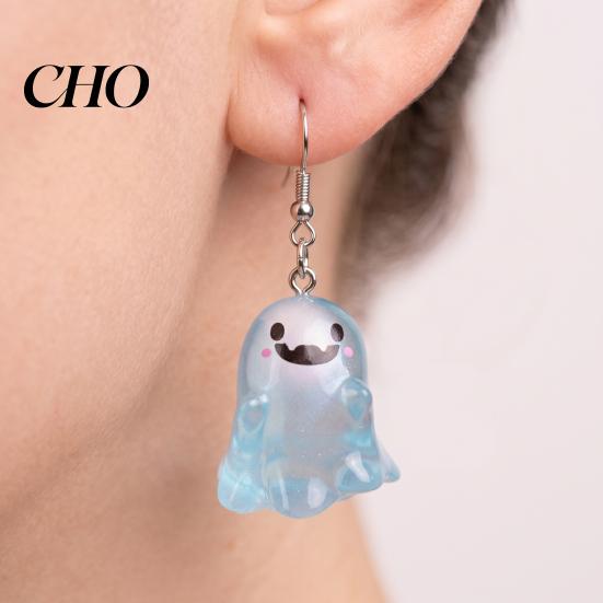 Eye-catching Earrings Ghost Glow-in-the-Dark Pendant for Women Decor, Fun Unique Lightweight Jewelry Cute Earrings, Necklace Halloween Cartoon