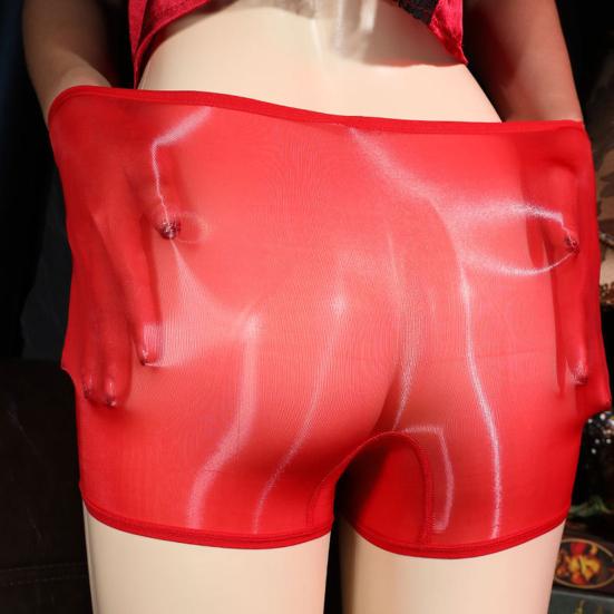 Women Underpants Thin Transparent Thin Elastic Soft Glossy Surface See-through Tempting Mid Waist Anti-septic Lady Panties Briefs
