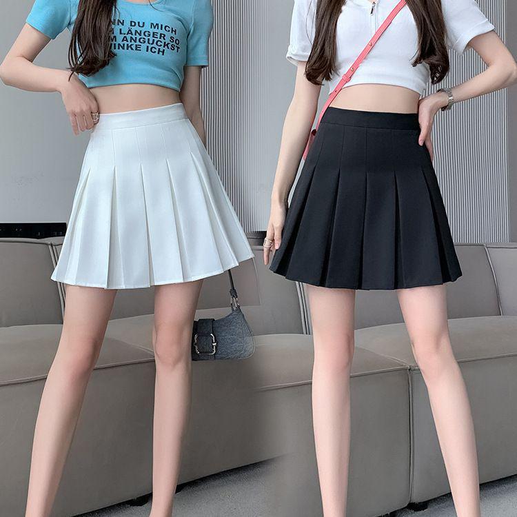 Academy Style Pleated Black Skirt: High Waist, Slimming, Anti-Exposure, Plus Size, Versatile Short Skirt for Autumn and Winter