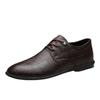 Autumn and winter men's cowhide shoes British shoes embossed plaid casual shoes men's business dress leather shoes