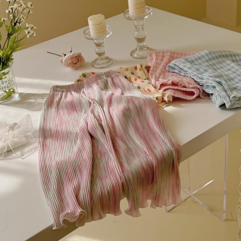 

Girls Wide-Leg Pants Children S Pants Summer Thin Pleated Anti-Mosquito Pants Baby Girl Flutter Pants Children S Flared Pants Stylish 140cm