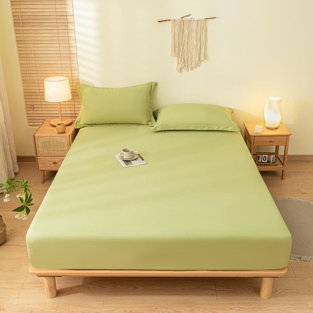 Solid Color Flannel Fitted Mattress Protector - Dustproof Summer Bed Cover