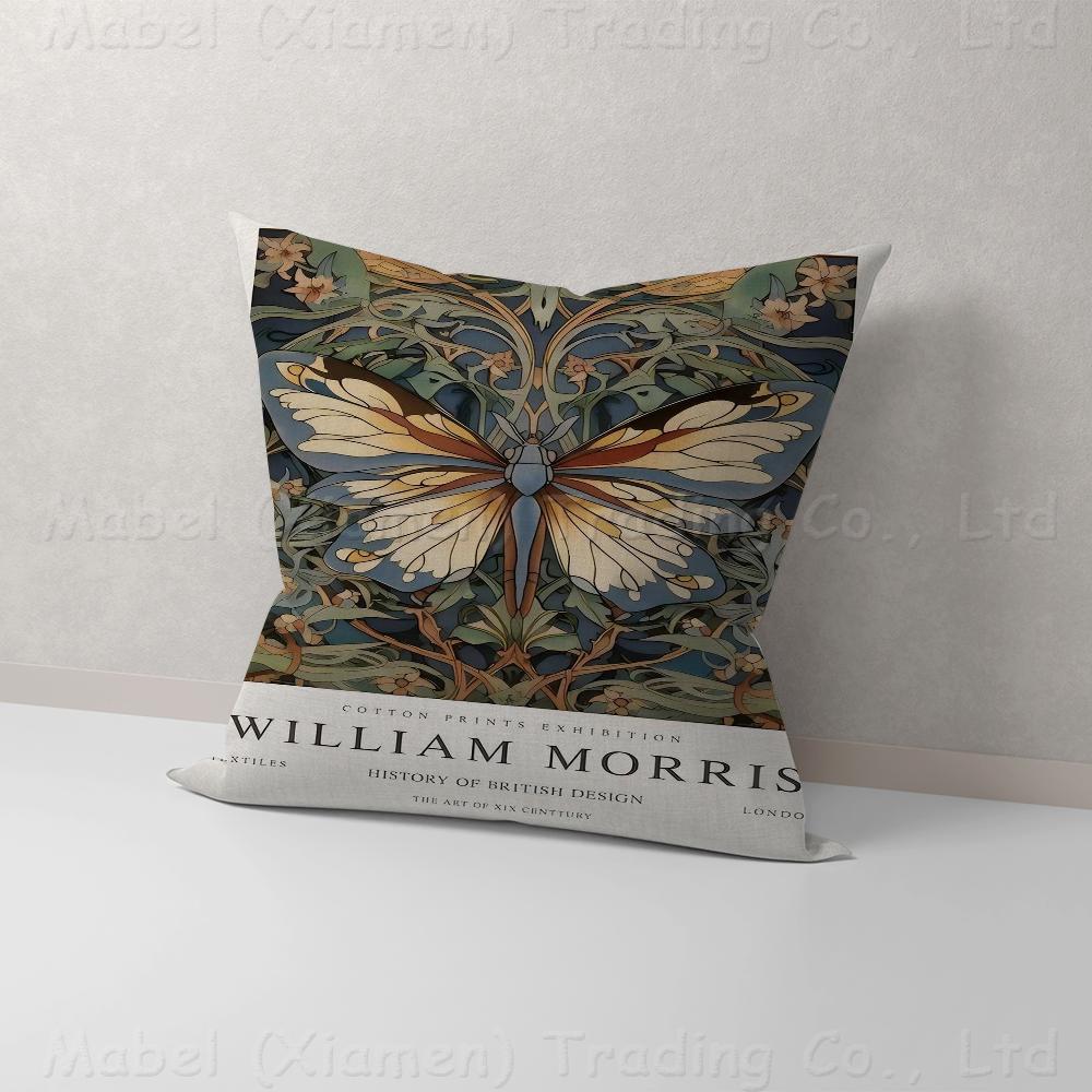 William Morris Exhibition Butterfly Moon & Stars Art Pillow Anime Pillow Sofa Bed Head Cover Cushion Cover 45x45 Cm Fashion