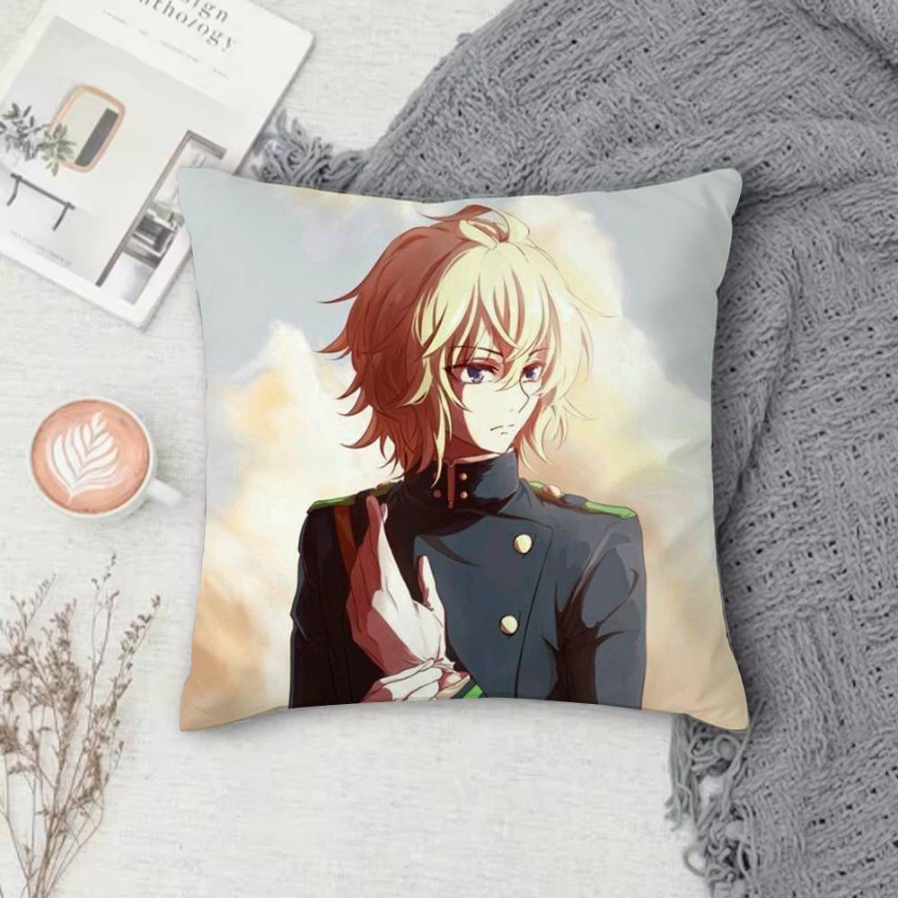 Seraph of the End Doublesided Printed Square Pillow Cover Decorative Cushion Cover for Sofa Bedroom Bedside