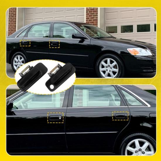 4pcs & Exterior Front Rear Outside Door Handle Black Fit 2000-2004 Toyota Avalon