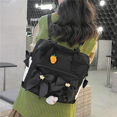 3 In 1 Backpack for Teenage Girl Waterproof Nylon Cute Portable Travel Shoulder Bag Female Schoolbag Woman Rucksack Satchel