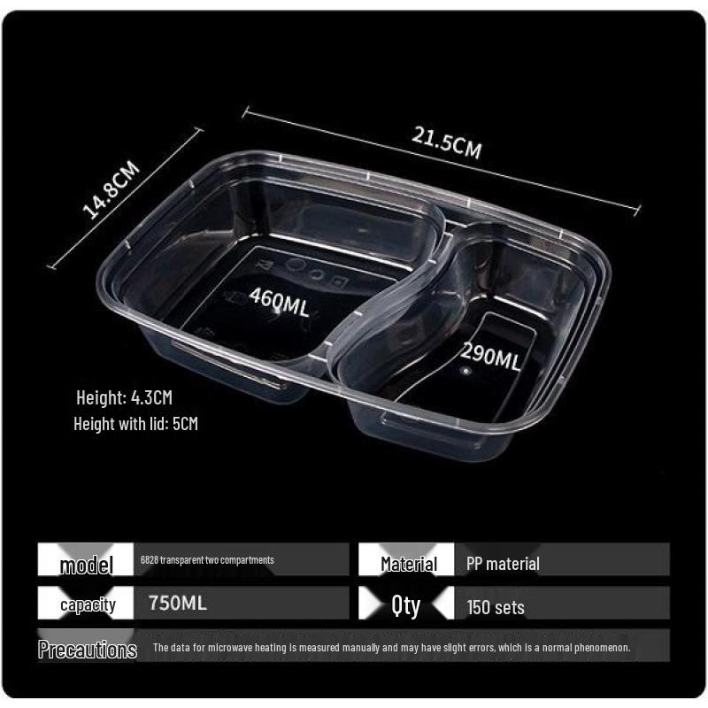 Custom Multi-Compartment Disposable Food Containers - 4, 5, or More Compartments - Takeaway Bento Fast Food Boxes, Rectangular Lunch Boxes