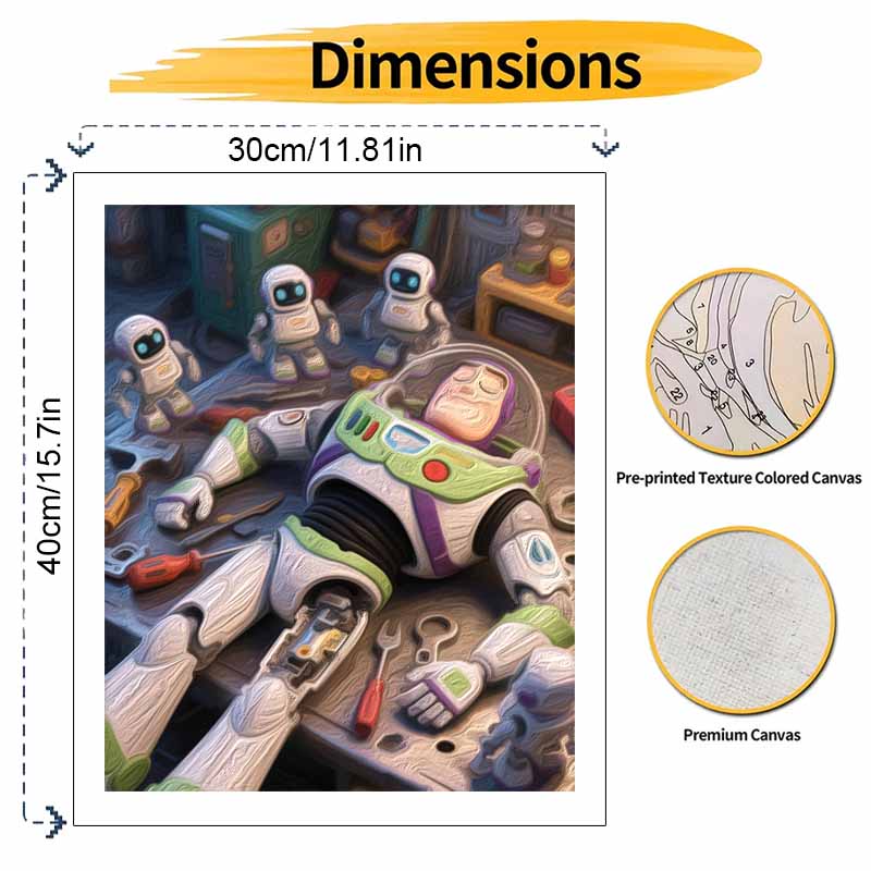 Disney Buzz Lightyear Digital Oil Painting Art Kit Hand Painted Home Decor