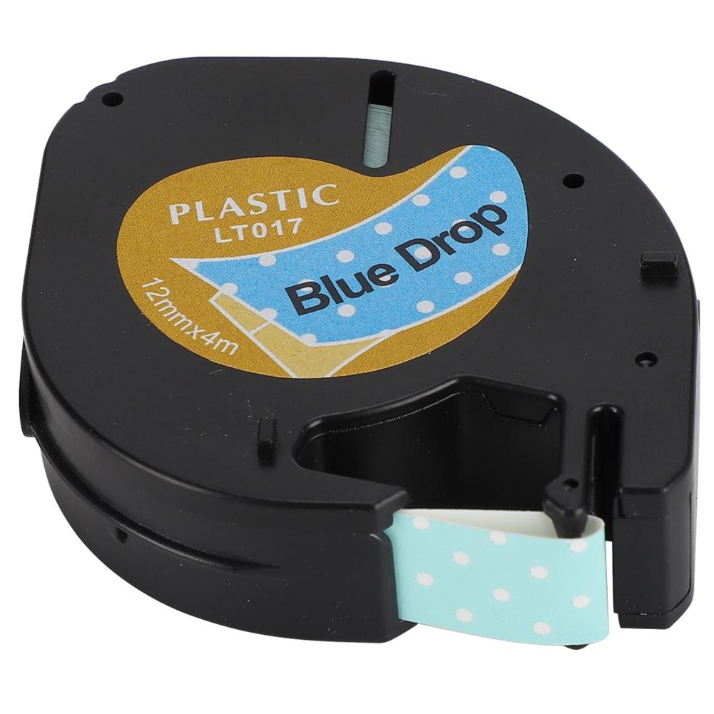 Thermal Paper Label Tape Cute Labeling Ribbon Sticker Blue Drop Type for Dymo 12mm
