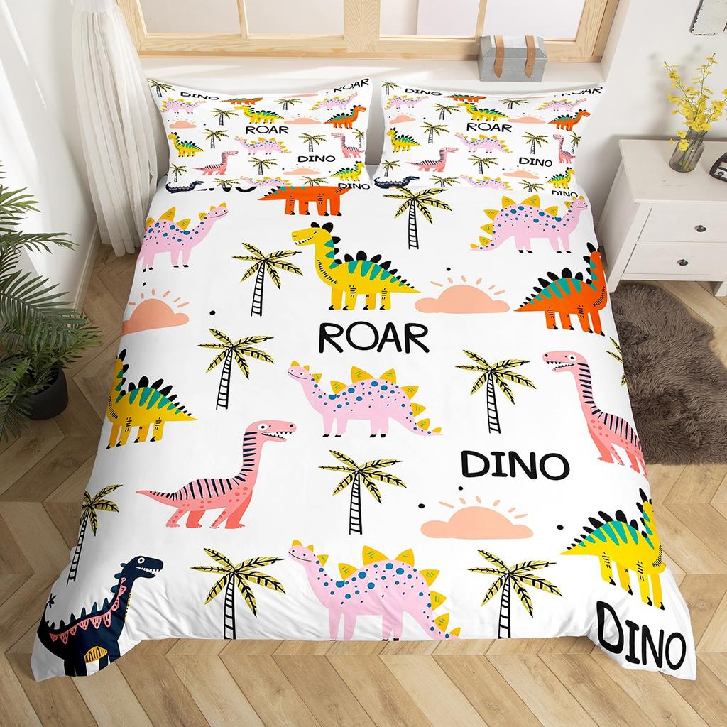 Homewish Cartoon Frog Prince Duvet Cover Set For KidsKawaii Red Mushroom Bedding SetCute Animal Bed Set