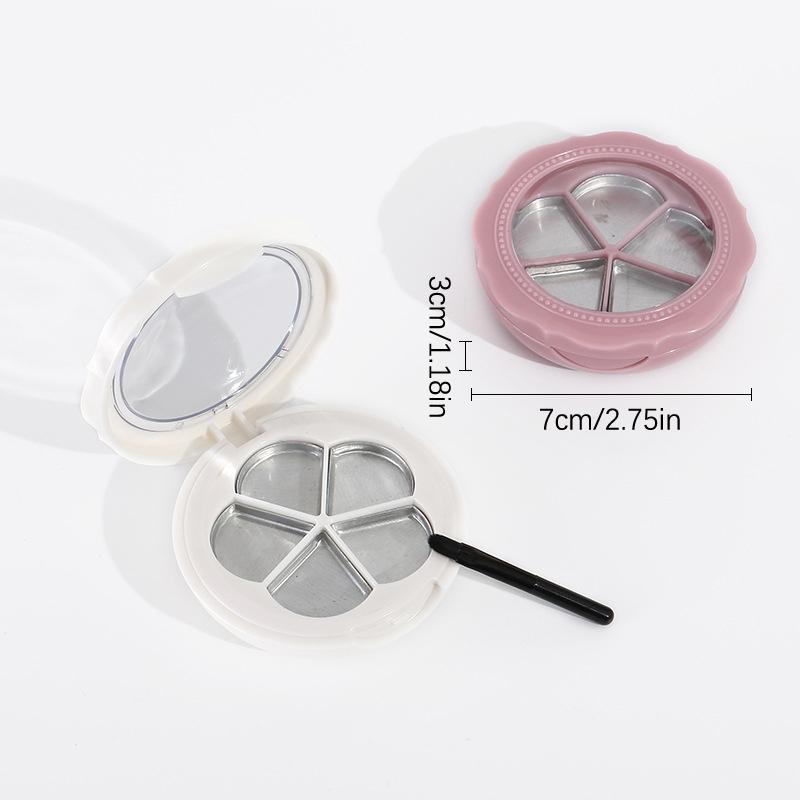 1 pz fiore vuoto 5 griglie polvere compatta ombretto caso rossetto contenitore fai da te scatola fard con pennello e specchio