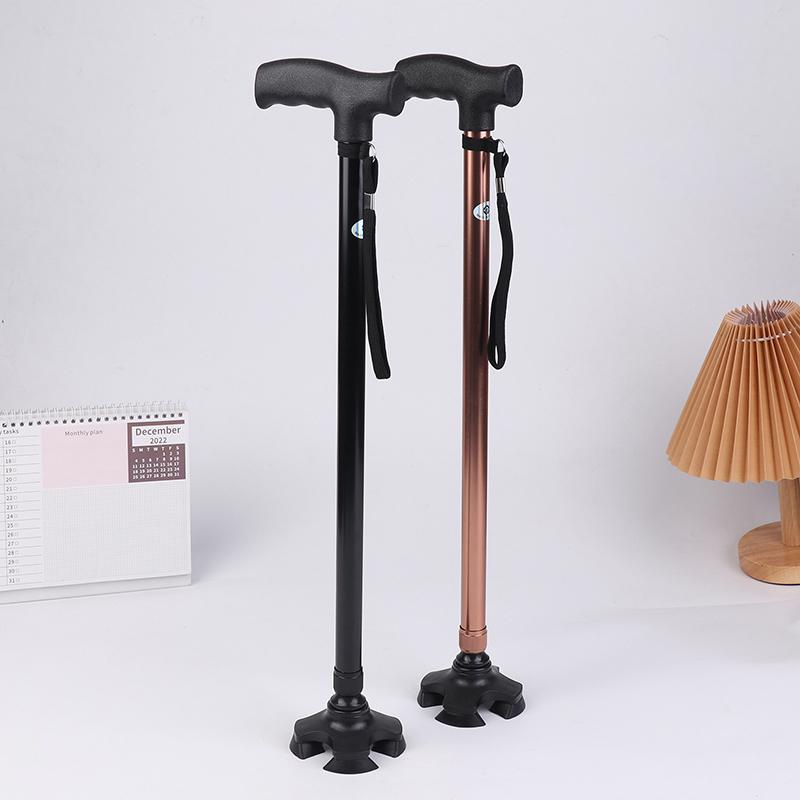 Niet-slip wandelstok voor ouderen, T-handvat, intrekbaar, aluminiumlegering, wandelstokken, opvouwbare kruk, wandelstok voor wandelen, trekkingstok