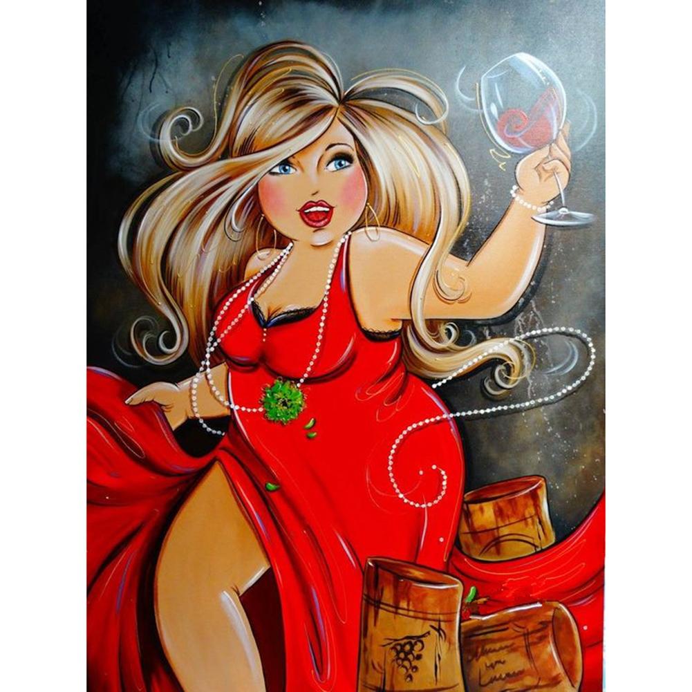 5D DIY Diamond Painting Happy Women Cross Stitch Embroidery Rhinestones