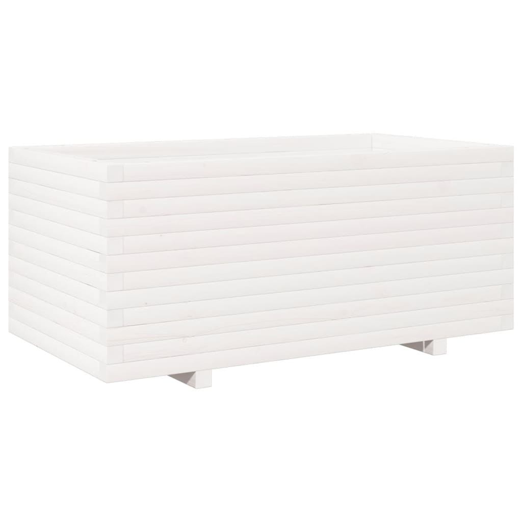 Plant Pot White 110 x 60 x 49.5 cm Solid Pine Wood