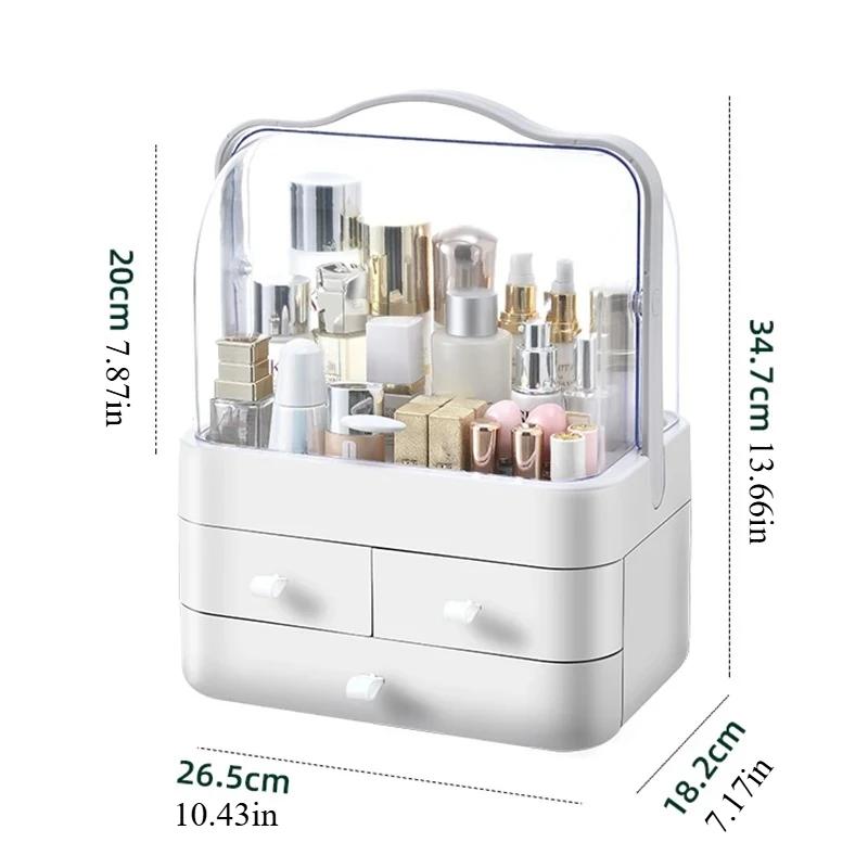 1 Stück Kosmetik-Aufbewahrungsbox Staubdicht Desktop Make-up Organizer mit Schublade für Hautpflegeprodukte Haushaltsaufbewahrungsbox Regal