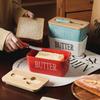 Ceramic Butter Cup with Lid and Knife Is Perfect for Cheese Yellow Oil Cans. Creative and Interesting Design Is Convenient
