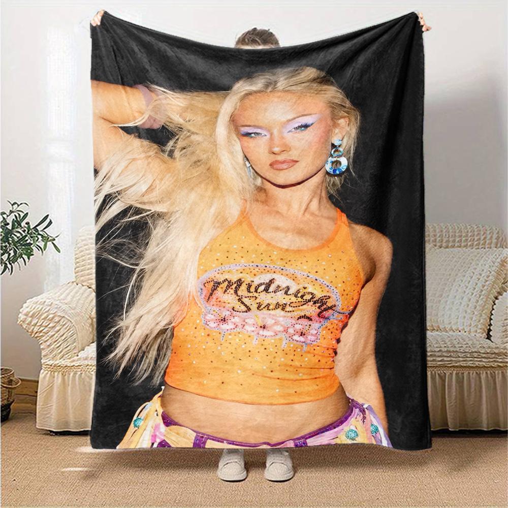 Zara Larsson Theme Printed Blanket - Perfect for Couch, Bed, Travel & Outdoor Use | Machine Washable, Cozy & Durable.