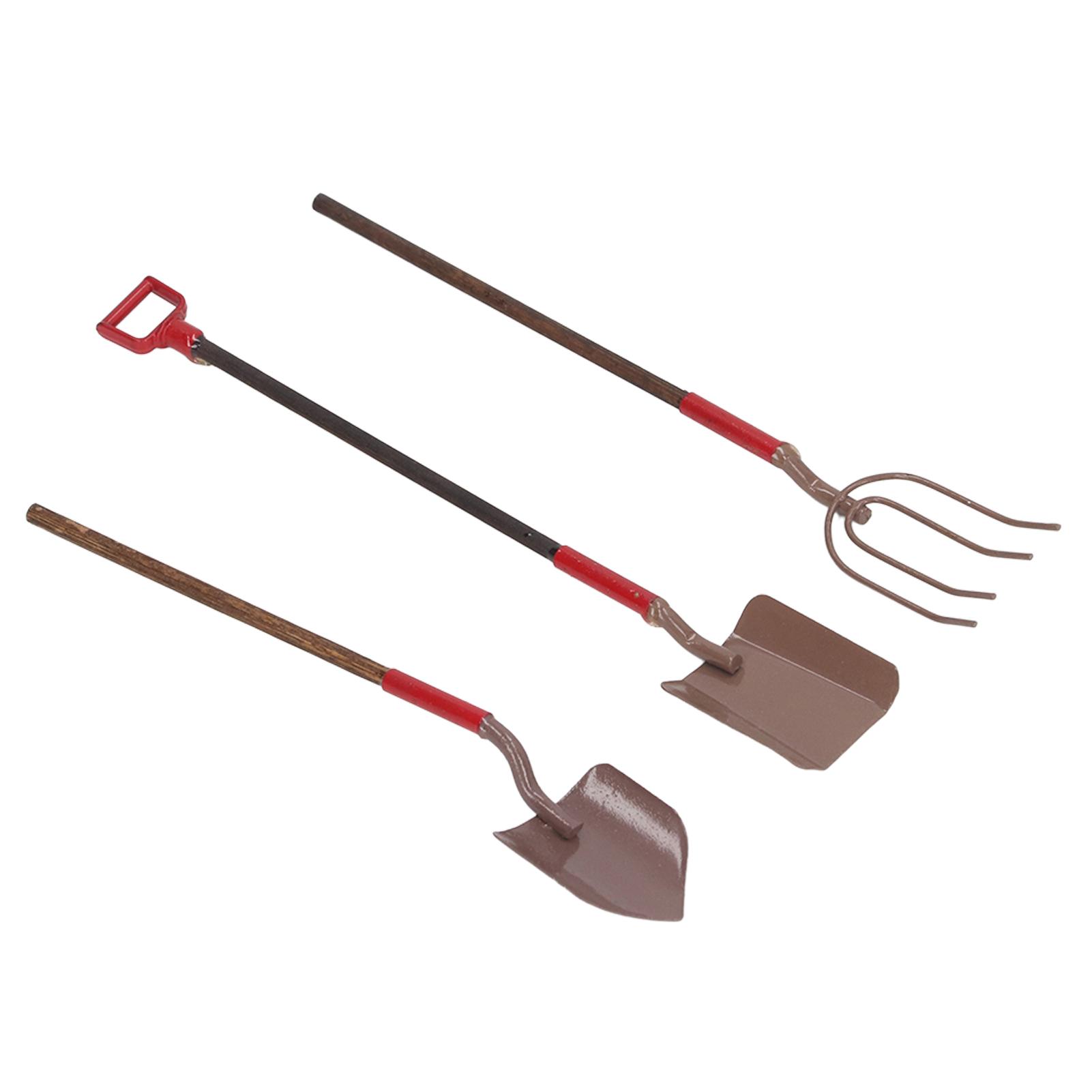 

1:12 Miniature Garden Tools 3pcs Farming Tools Accessories for Garden Landscape