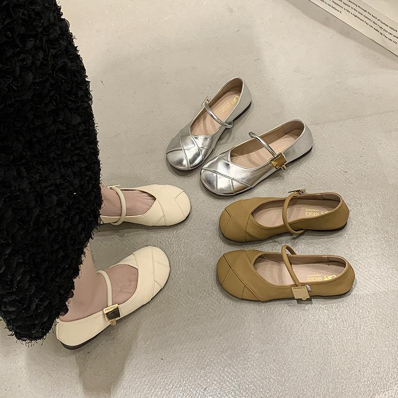 Soft-soled silver small leather shoes women's single model 2025 summer new versatile maternity shoes single shoes Mary Jane shoes with skirt