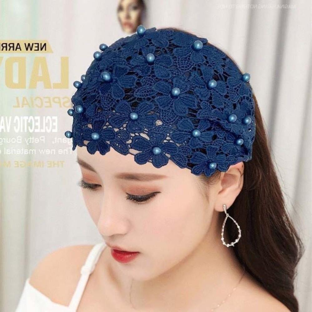 Non-slip Wide Hair Bands Hollow Hair Hoop Fashion Pearl Headband  for Women