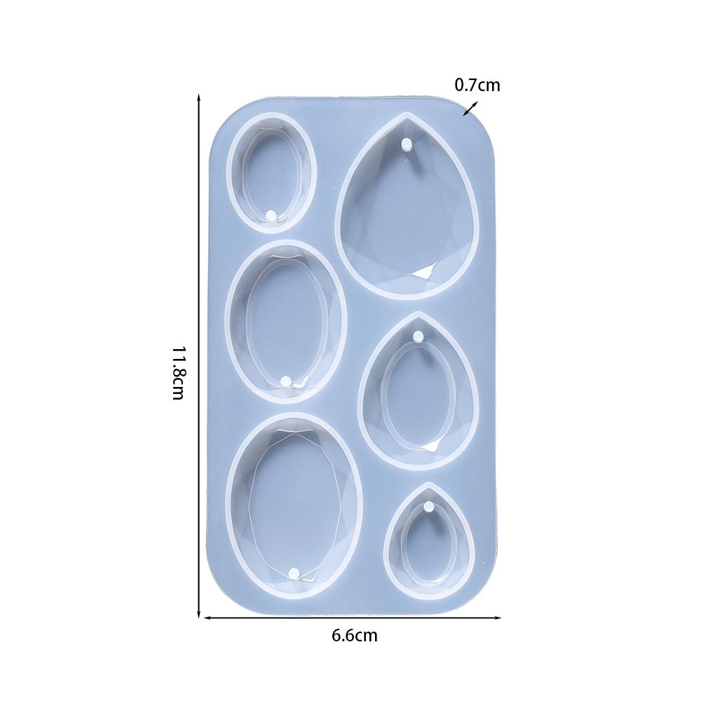 Faceted Oval Gem Shape Silicone Mold Waterdrop Pendants Epoxy Resin Mould for DIY Earring Necklace Keychain Pendant Crafts
