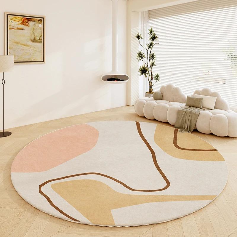 New Style Nordic Round Rug – Soft Anti-Slip Abstract Carpet for Bedroom & Light Luxury Living Room Decor Best Home Decor