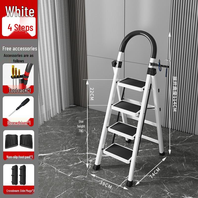 German Aluminum Alloy Telescopic Folding Ladder - Safe and Convenient A-Frame for Household Use
