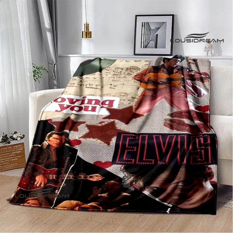 E-Elvis-Presley Retro print deken dekens voor bedden Picknickdekens Flensdeken Zachte en comfortabele deken verjaardagscadeau