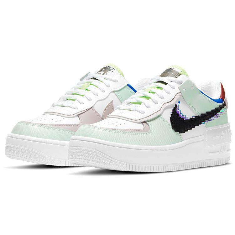 Nike Air Force 1 Shadow SE Pixel Swoosh - Barely Green Women Sneakers White Platinum-Violet Black CV8480-300