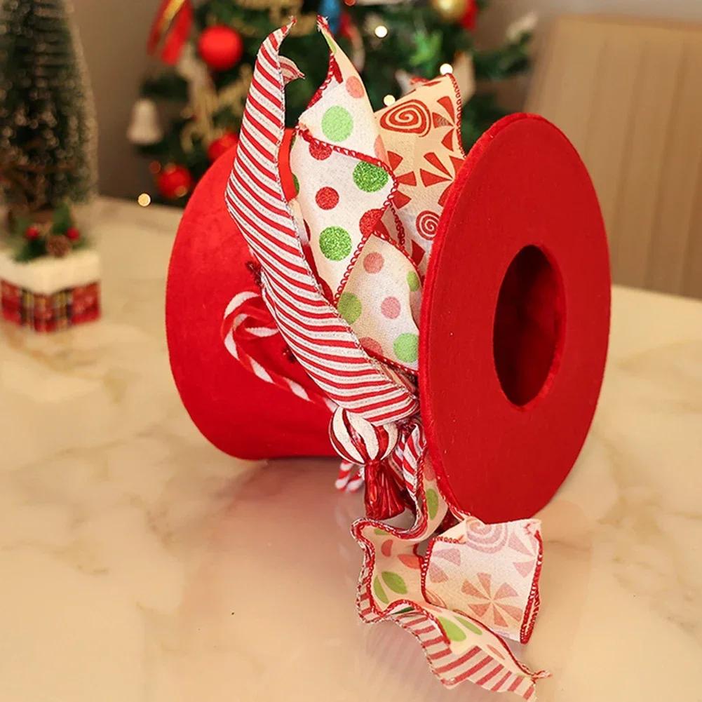 Weihnachtsfeier Grüner Faltbarer Hut Festliches Accessoire Fröhliche Dekoration Vielseitige Verwendung Niedliche Schleife Bänder