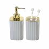 2 PCS Distributeur de Savon & Porte-Brosse à Dents Articles de Salle de Bain Style Bohème Décoration de Salle de Bain Décoration de la Maison