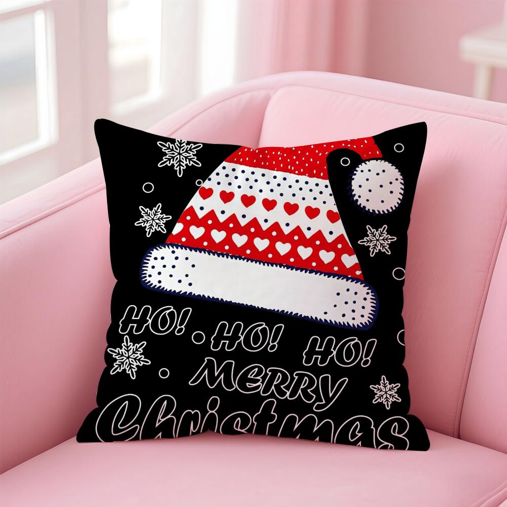 Christmas Funy Abstract Art Cushion Cover Linen Pillowcase Cover Soft Decor for Sofa Home Room