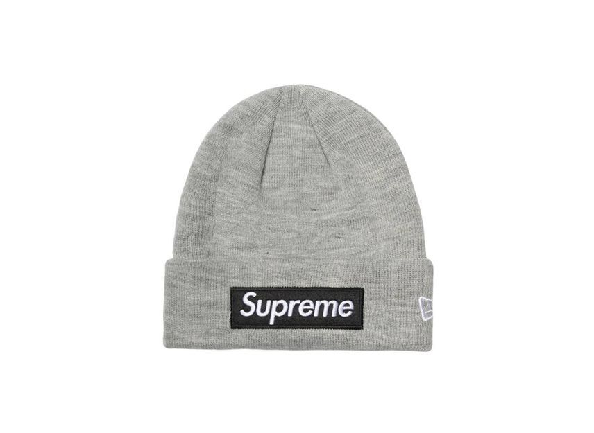Supreme New Era Box Logo Beanie Heather Grey 22FW One-Size