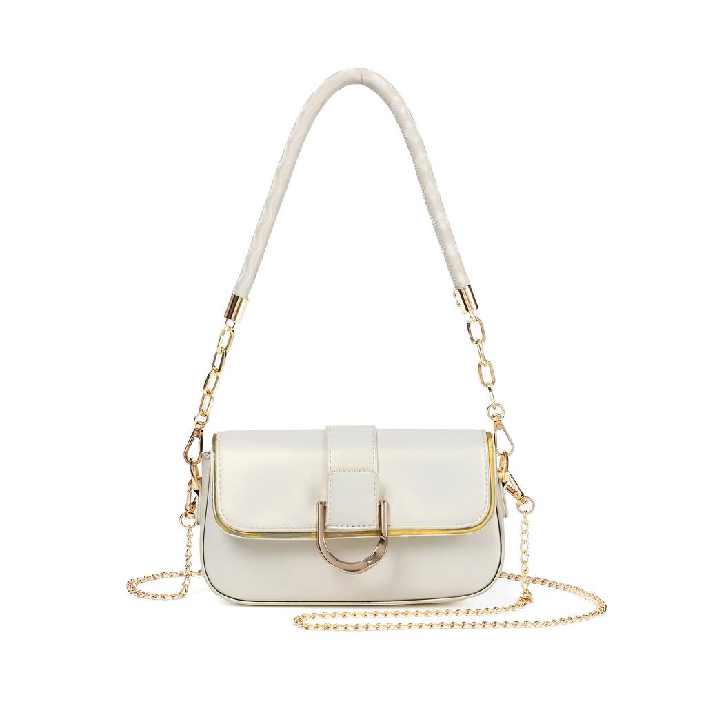 High-end Style Small Square Clutch Bag with Shoulder Strap and Small Side Pocket Accessory for The Underarm Area