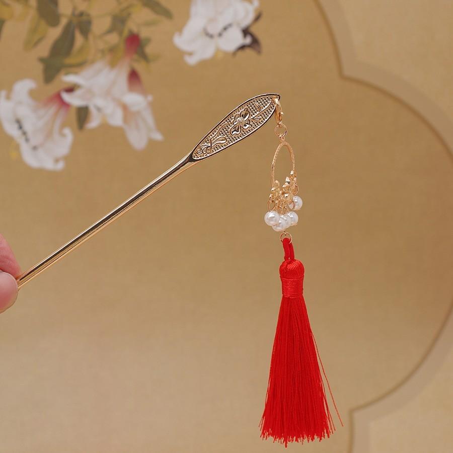 Dragon And Phoenix Step Shaking Tassel Hairpin Antique Sauvignon Blanc Hanfu Hairpin Horse Face Skirt Xiuhe Clothing Accessories