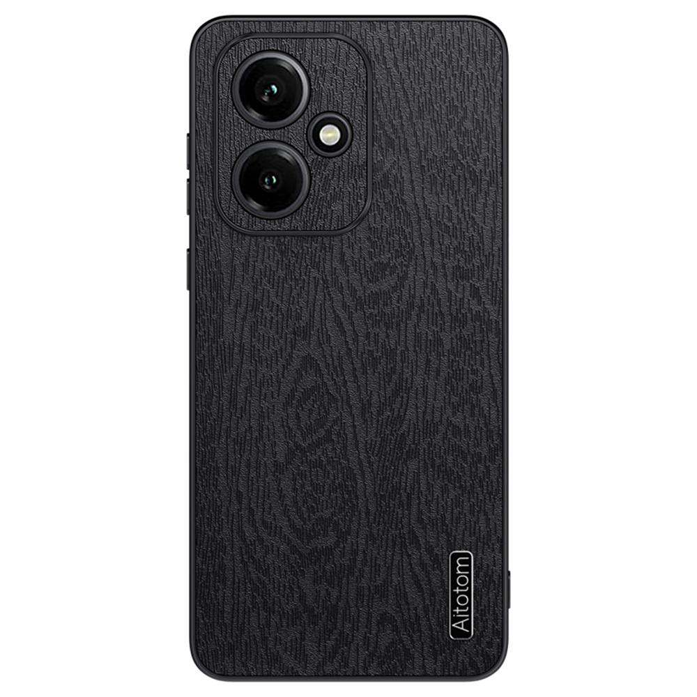 For Honor 400 5G (Global) Case Wood Texture PU Leather Coated PC TPU Phone Cover