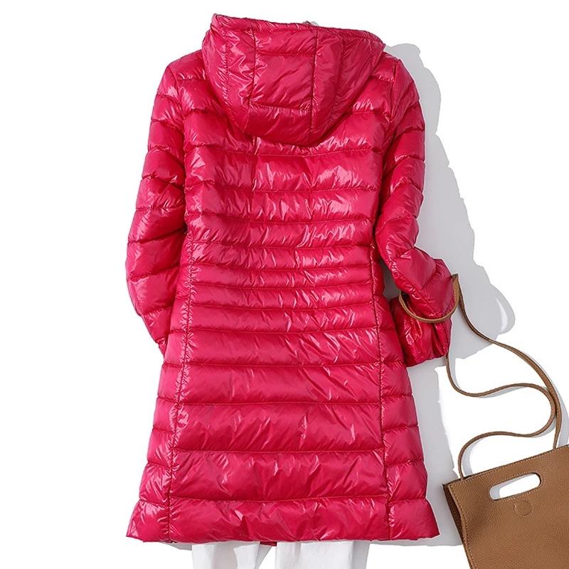 Ultralight Women Puffer Jacket Duck Down Hooded Coat Warm Windbreaker Parka for Autumn Winter Portable Female