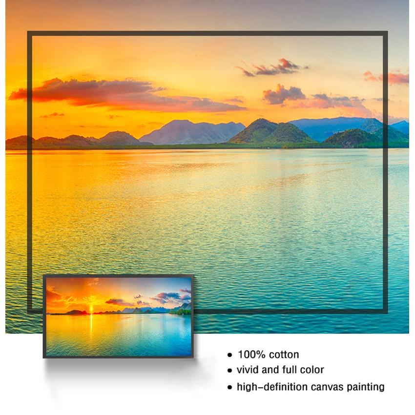 Panorama Scandinavo Immagine da Parete per Soggiorno Tramonti Mare Naturale Spiaggia Paesaggio Poster e Stampe Tela Pittura