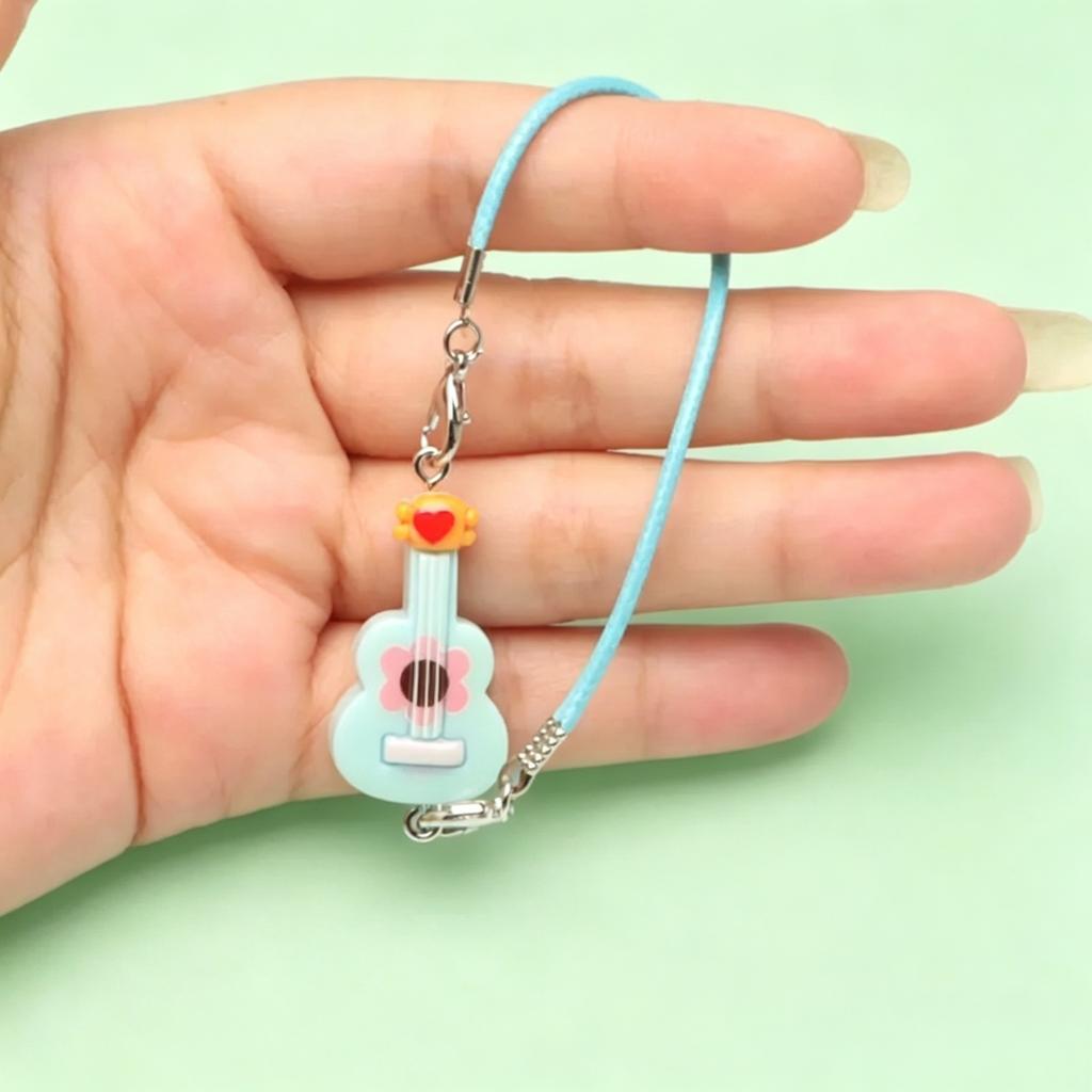 1Pc Kawaii Mini Guitar Resin Charms, Cute Cartoon Labubu Doll Accessories for 15cm/17cm Dolls