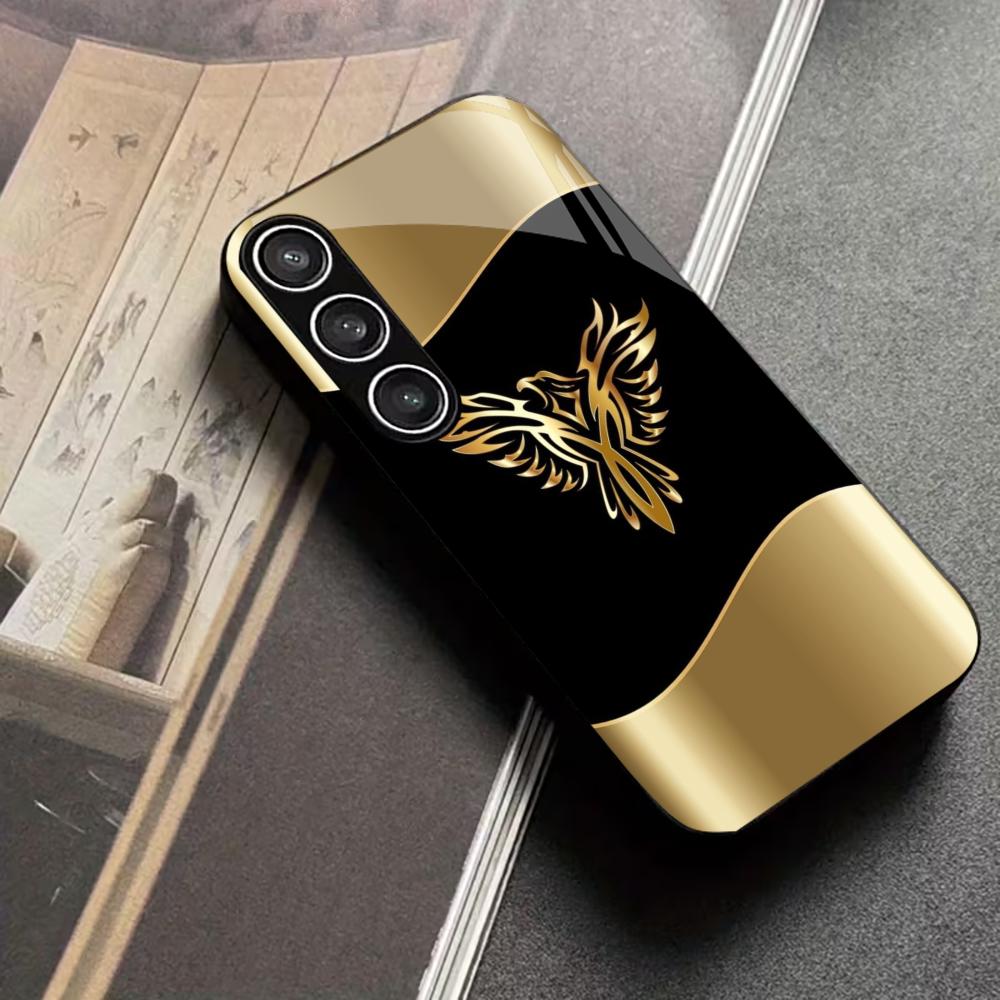 Brownish-black Birds PhoneCase Glass PhoneCase for Samsung Galaxy S26 S25 S24 S23 S22 S21 FE Ultra Plus Scratch Proof Smooth