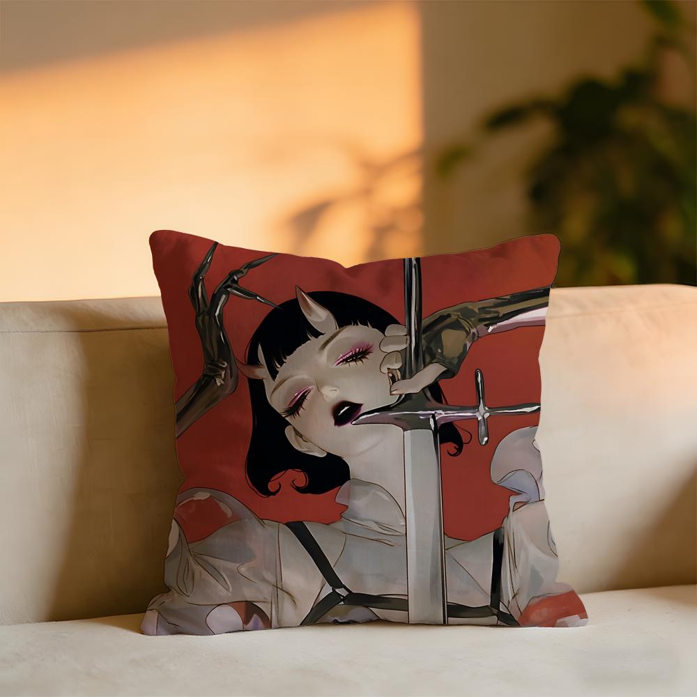 

Sharp Blade Illustration Cushion Cover Cozy Velvet Throw PillowSoft Warm Cushion For Sofa Bed 30X30cm