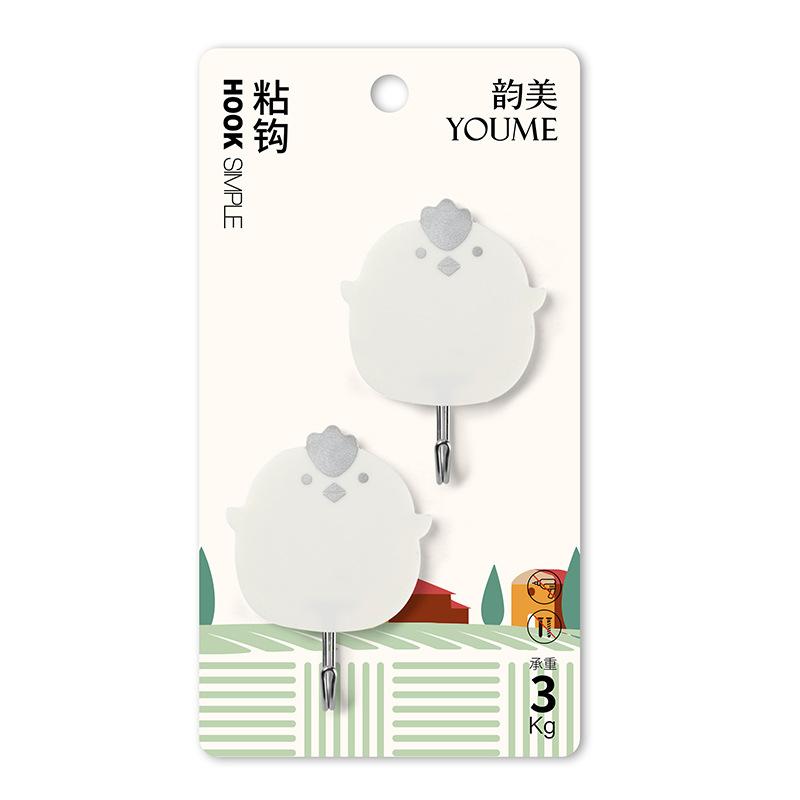 

2 шт. Креативные простые пластиковые крючки, настенный крючок в виде кролика и медведя, для спальни, двери, липкий крючок, для ванной, кухни, водонепроницаемый крючок для хранения 6cmX8.5cmX2.9cm