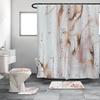 Marble Shower Curtain Set Creative Watercolor Ink Art Geometric Modern Bathroom Decor Floor Rug Bath Mats Toilet Lid Cover