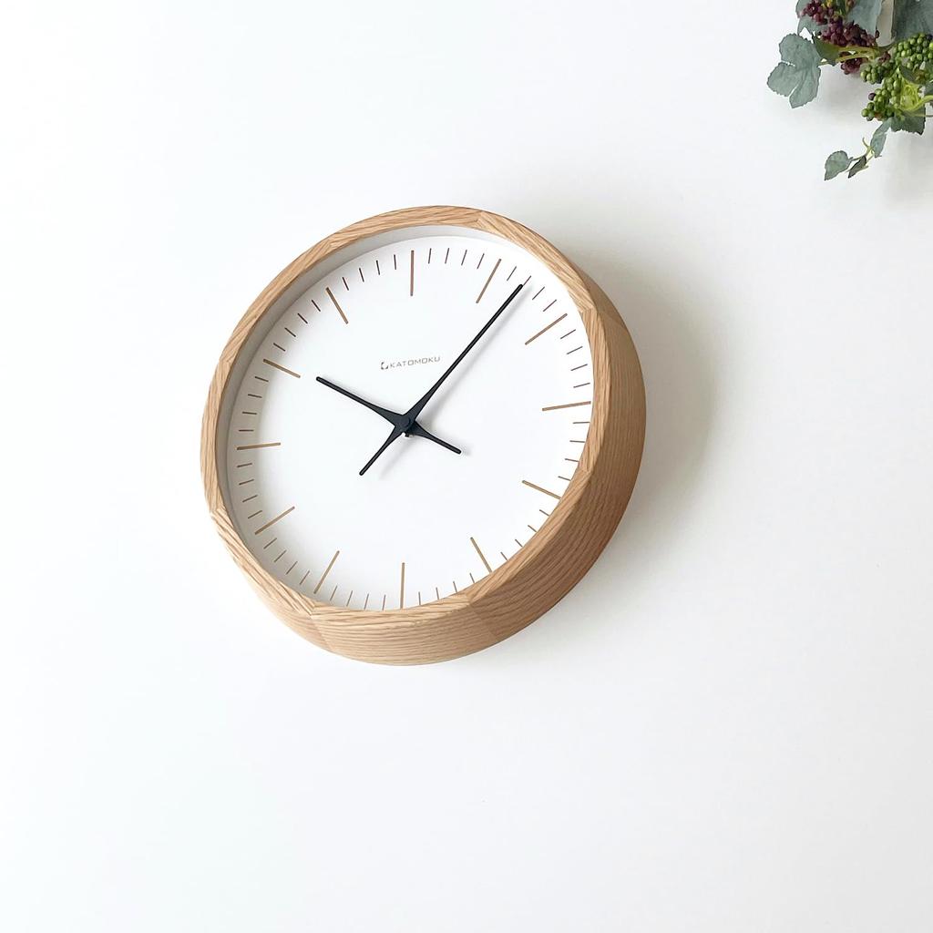 KATOMOKU Muku Clock 18 Oak Wall Clock with Continuous Second Hand km-129OA 306mm (quartz Clock)