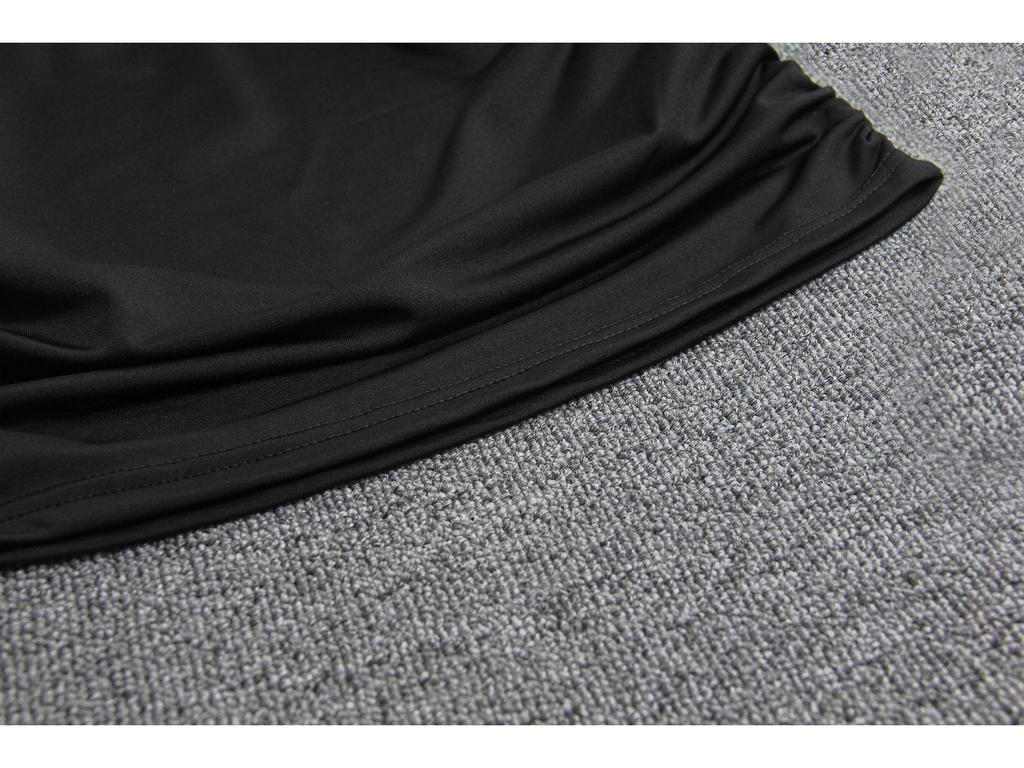 European and American V-neck Splicing Hip Dress: 2024 Autumn/Winter Sexy Long-Sleeve Hollow Women's Outfit