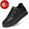 Increase Men's Sneakers Lift Leather Shoes Men Casual Platform Elevator Shoes Man Height Increasing Shoes Black White Footwear