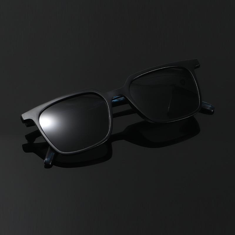 non-polarized Men Trendy Large Frame Fashion Sunglasses with Blue Wood Grain - Stylish & Durable for Daily Wear, Driving, and Outdoor Activities