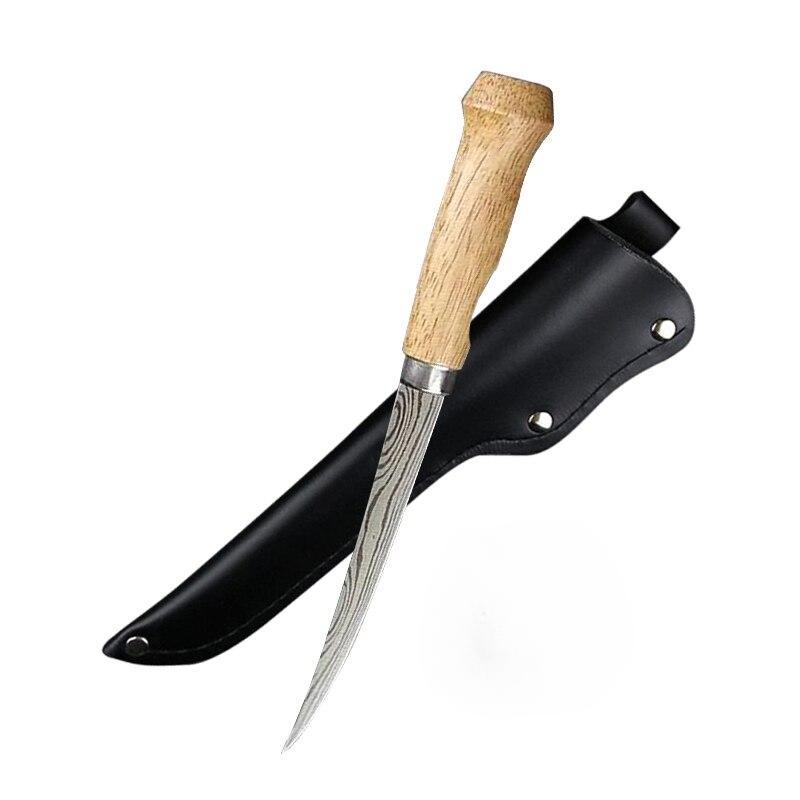 Stainless Steel Fishing Knife Sushi Knife Kitchen Fruit Vegetable Cutting Knives with Knife Cover