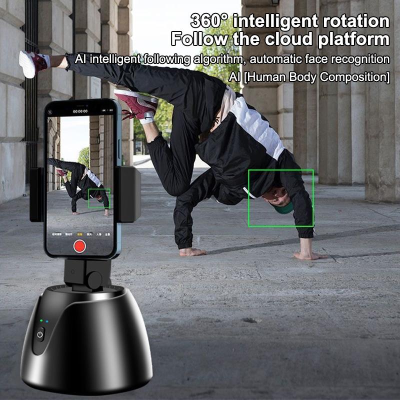 

Стабилизатор подвеса Вращение на 360° Автоматическое отслеживание лица ИИ Держатель для телефона Настольный отслеживающий подвес с пультом для видеоблогов и прямых трансляций