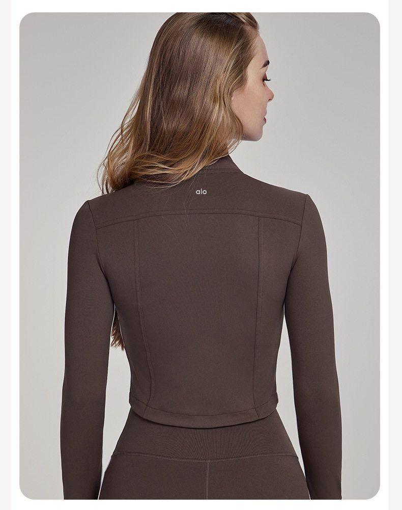 Damen Schlank geschnittene Sportjacke mit Reißverschluss zum Laufen und Yoga